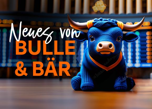 Bulle mit text Neues von Bulle und Bär